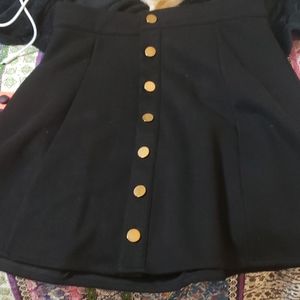 Black faux suede skirt